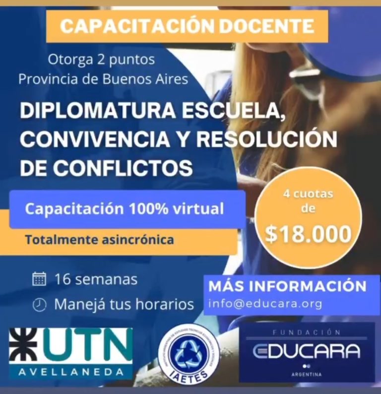 Diplomatura Escuela, Convivencia y Resolución de Conflictos.